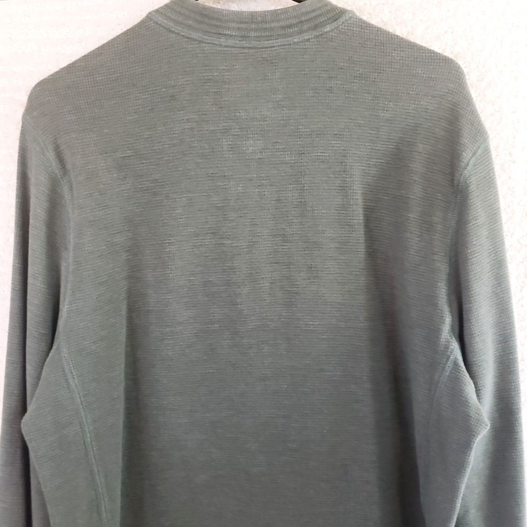 Roundtree & Yorke Casuals Henley Shirt Men M Green Long Sleeve Thermal Outdoor Waffle Knit Size US M / EU 48-50 / 2 - 6 Thumbnail