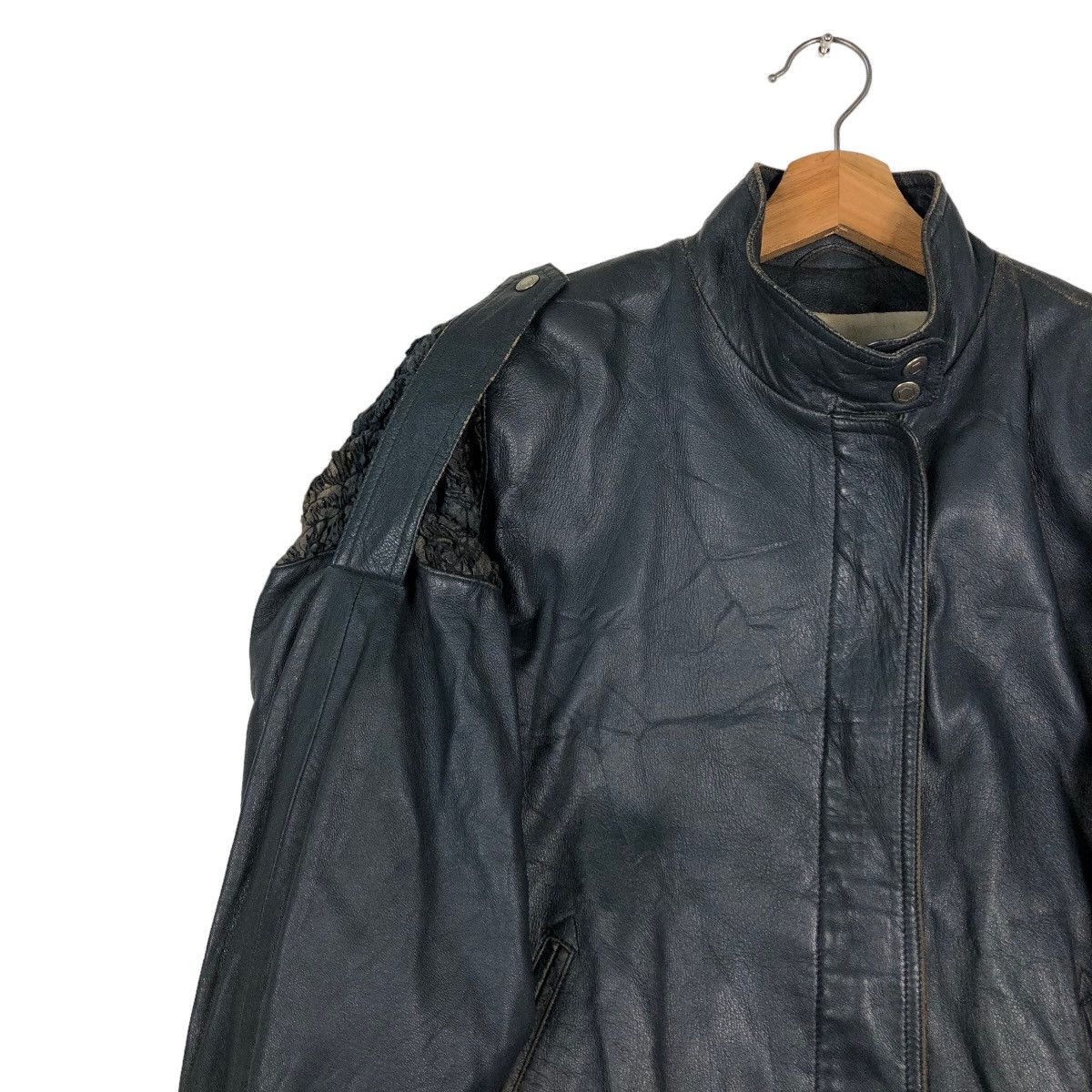 Japanese Brand 🔥Vintage Biker Leather Jacket Double Collar Issey Miyake Size US M / EU 48-50 / 2 - 7 Thumbnail