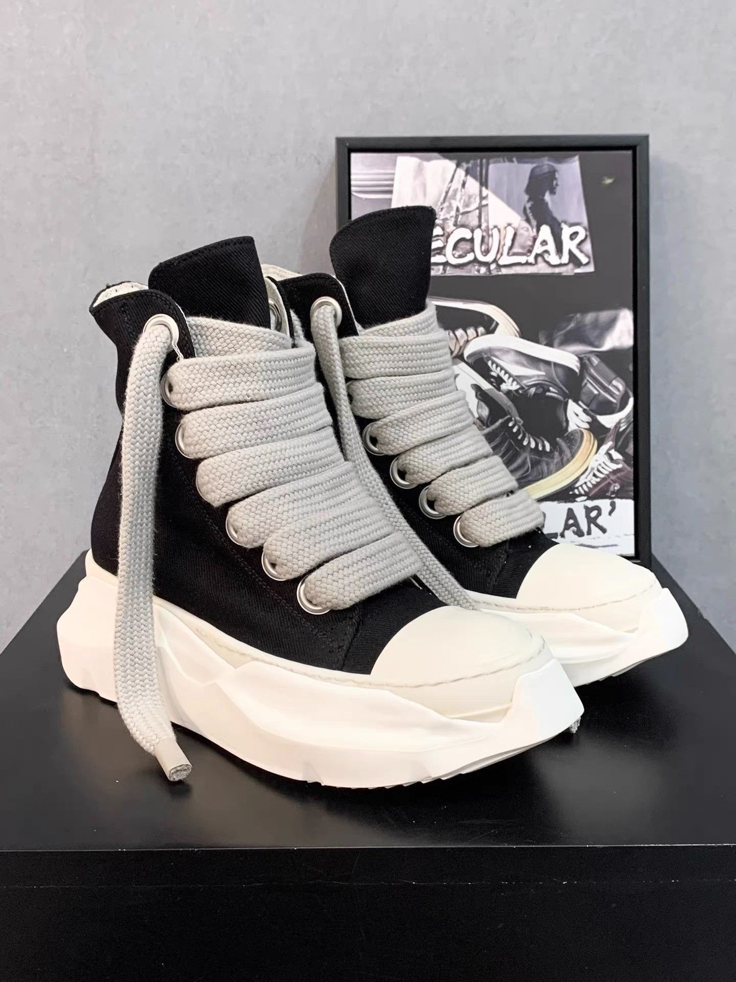 Rick Owens Rick Owens High Top Big Converse with Tractor Sole K34 Size US 7.5 / IT 37.5 - 3 Thumbnail