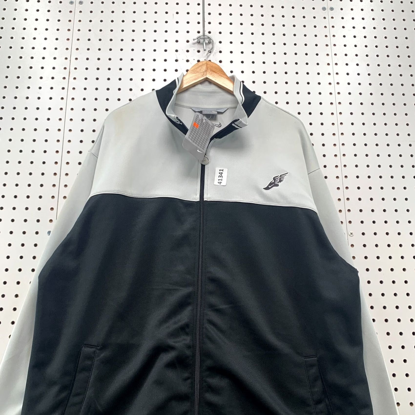 Nike VINTAGE Y2K Nike Track Jacket Mens XL Gray Black Zip NEW NWT Foot Wing Size US XL / EU 56 / 4 - 4 Thumbnail