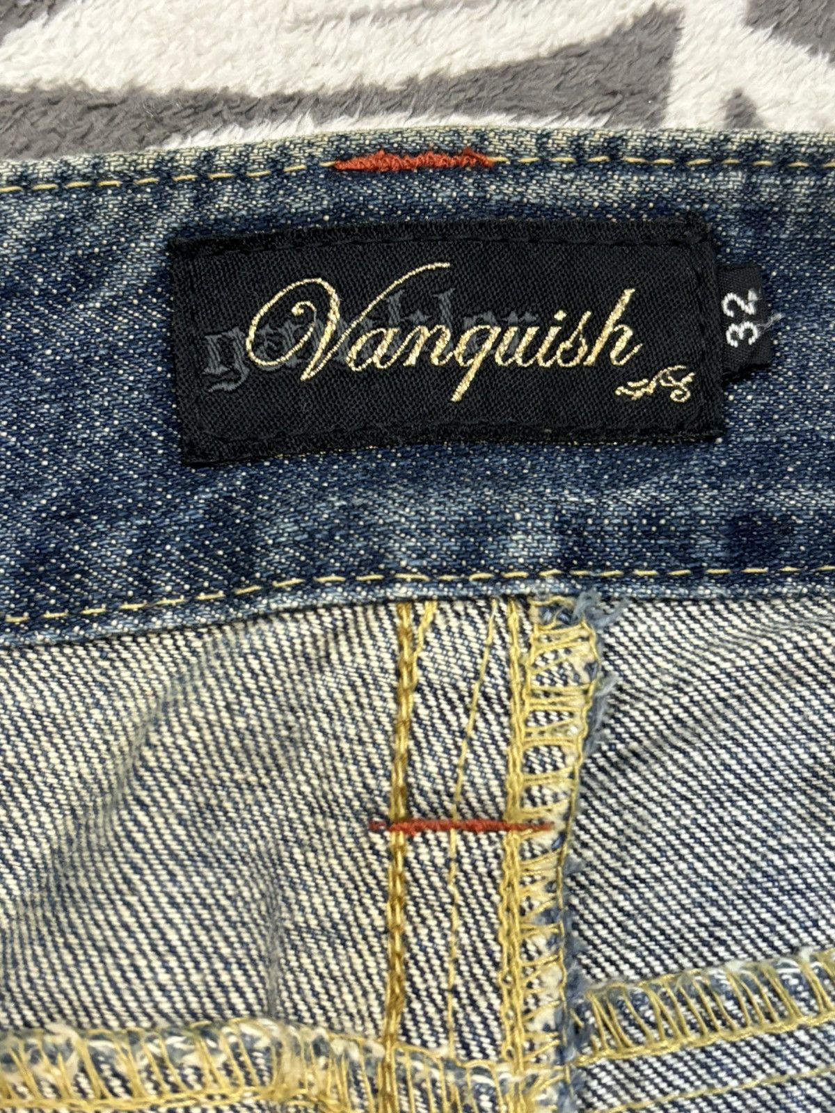 If Six Was Nine Vintage Vanquish Mud Wash Flare Distressed Grunge Jeans Size US 33 - 19 Thumbnail