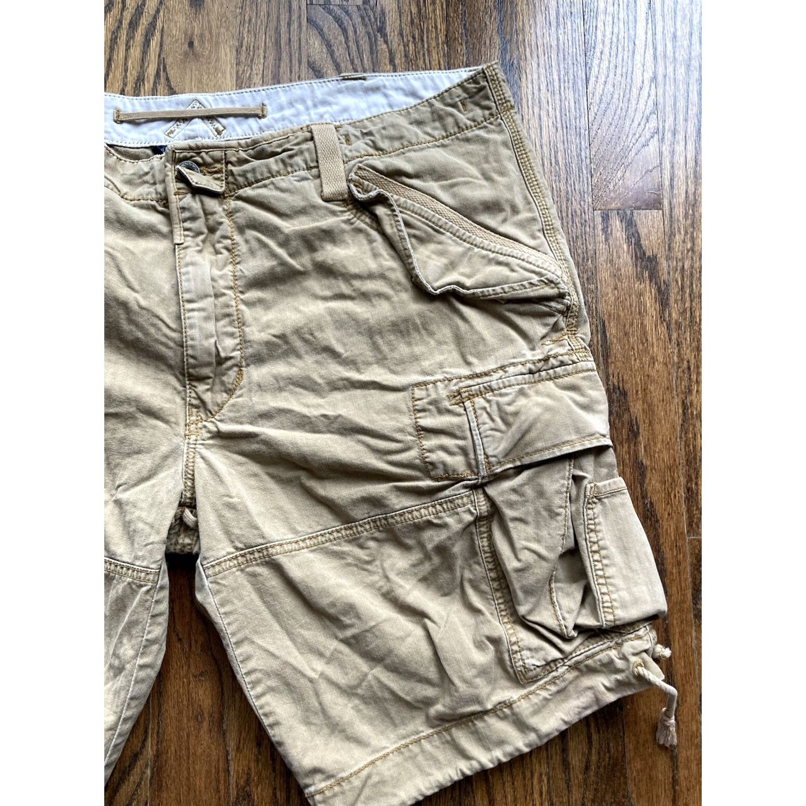 Polo Ralph Lauren VINTAGE Polo Ralph Lauren Cargo Shorts Mens 40 Beige Cotton Flat Front Pockets 90s Army Baggy Size US L / EU 52-54 / 3 - 6 Thumbnail
