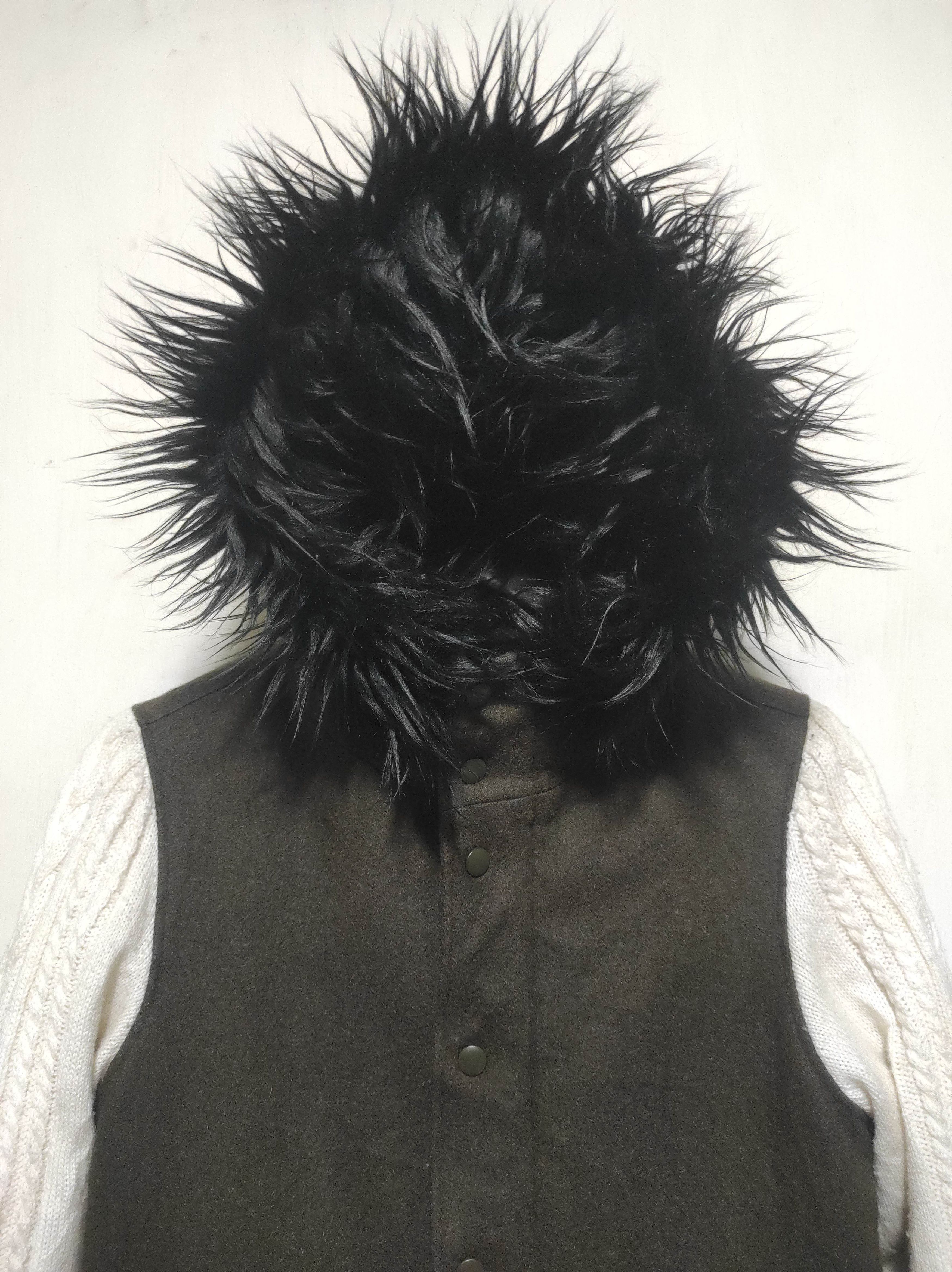 Japanese Brand INHERIT Wool mix Knit double Zp Fur Hoodie ifsix LGB style Size US S / EU 44-46 / 1 - 3 Thumbnail