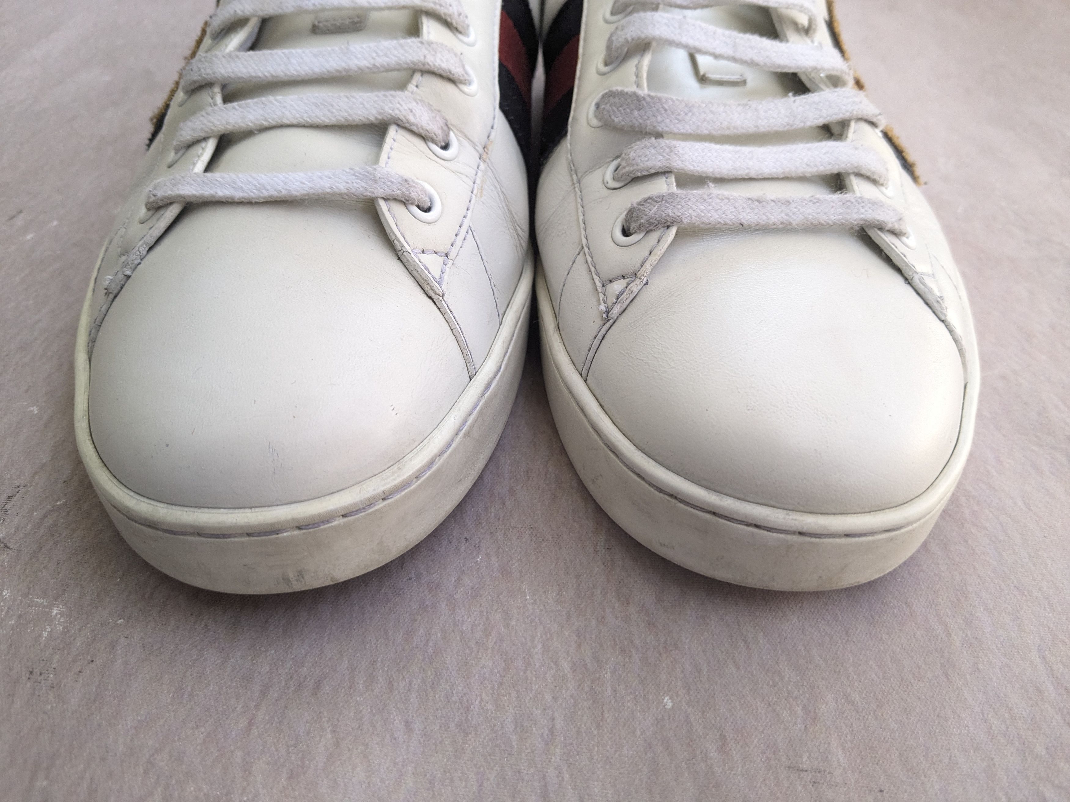 Gucci Gucci Ace Sneakers White Leather Loved 12.5 Low Tops Size US 12.5 / EU 45-46 - 2 Thumbnail