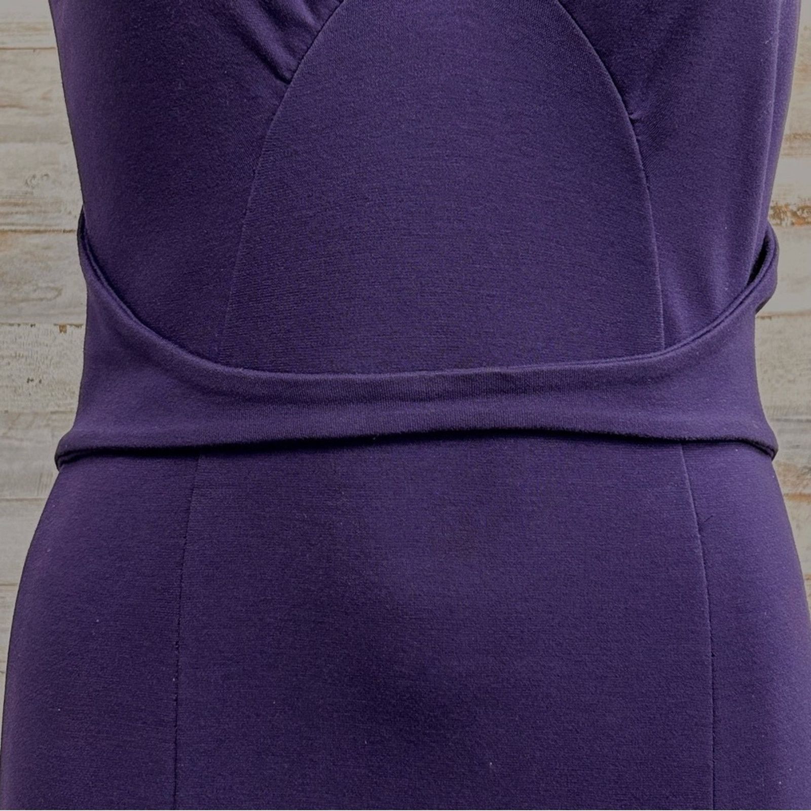 Elie Tahari Elie Tahari Sleeveless Stretch Knit Sheath Dress Purple Sz S Size S / US 4 / IT 40 - 3 Thumbnail