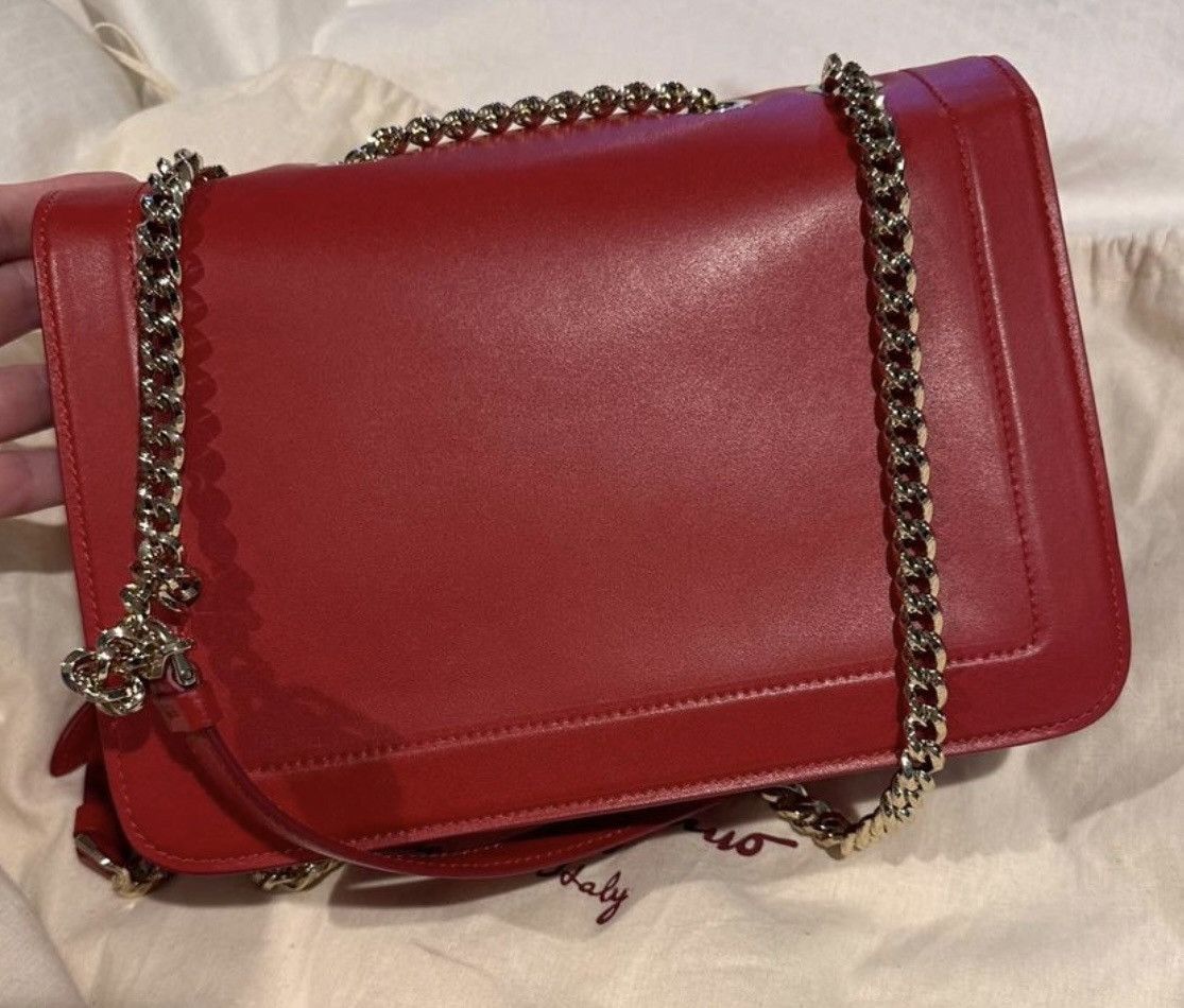Salvatore Ferragamo Ferragamo Ladies Red Vara Bow Flap Shoulder Bag Size ONE SIZE - 8 Thumbnail