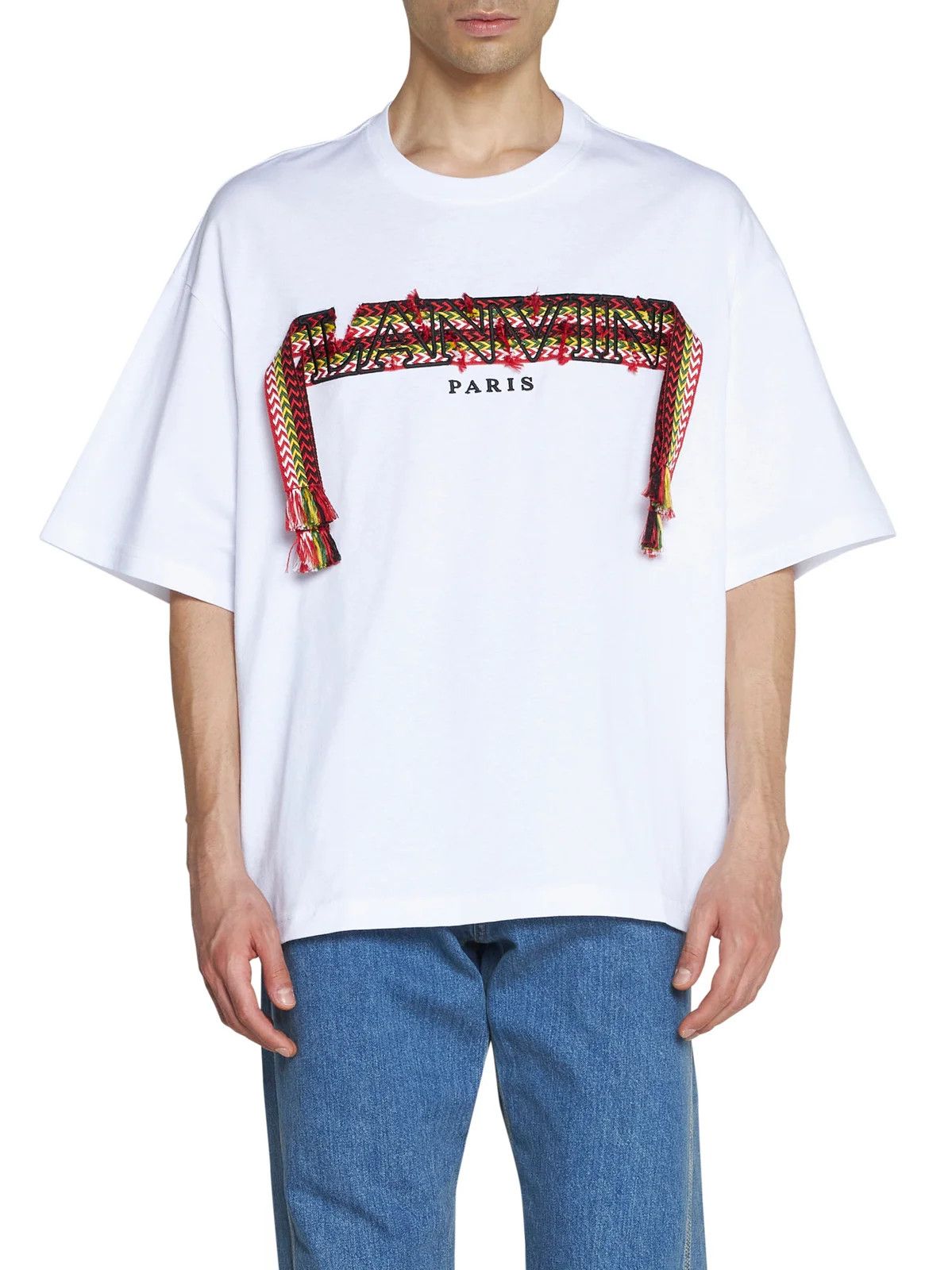 Lanvin o1w1db10225 Short Sleeve T-Shirt in White Size US M / EU 48-50 / 2 - 2 Thumbnail