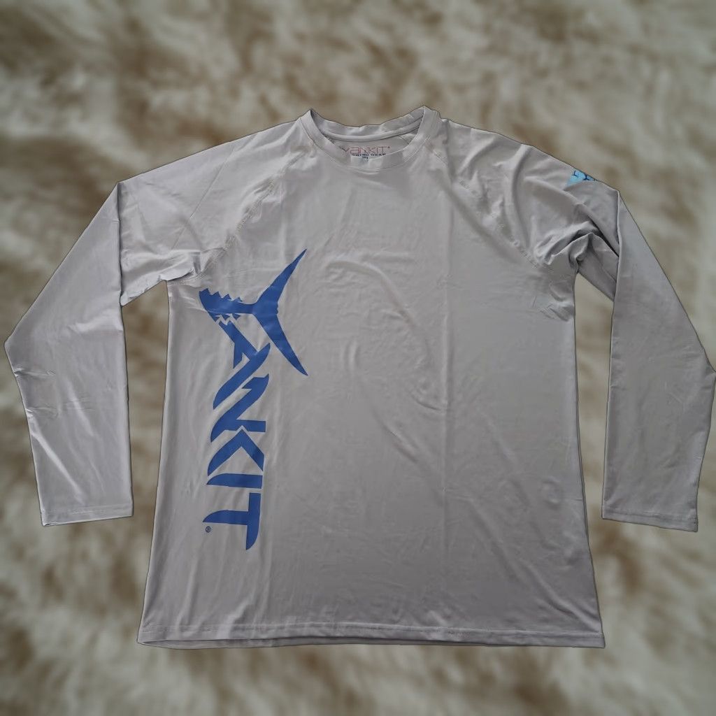 Vintage Yankit Fishing Shirt Mens XL UPF Performance Gray Tuna Offshore Long Sleeve Size US XL / EU 56 / 4 - 1 Thumbnail