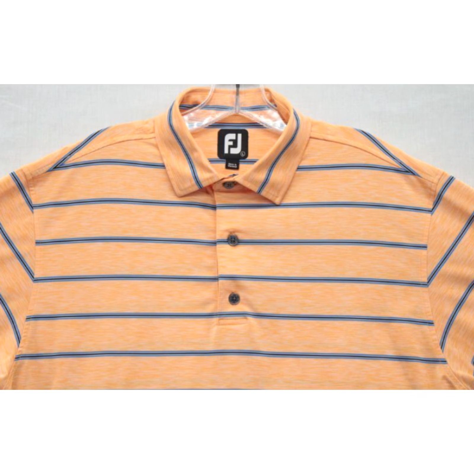 Footjoy FootJoy Polo Shirt Men's L Orange Blue Stripes Embroidered Logo Golf Shirt Size US L / EU 52-54 / 3 - 3 Thumbnail