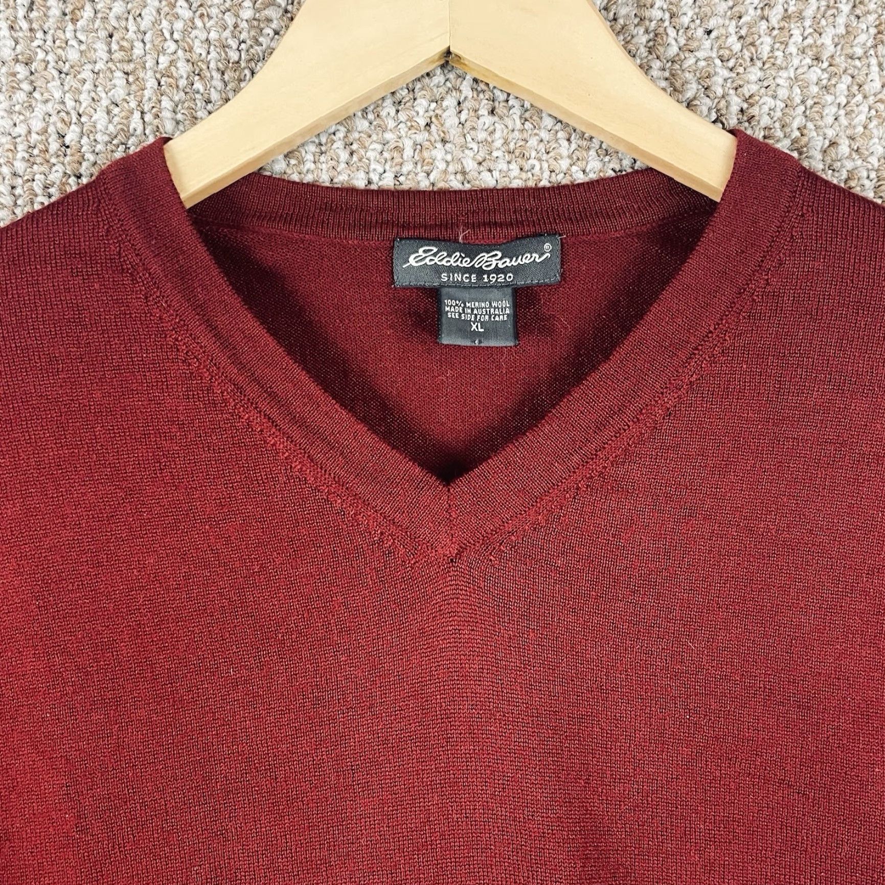 Eddie Bauer Eddie Bauer Sweater Men’s XL Red 100% Merino Wool Lightweight Casual Office T595 Size US XL / EU 56 / 4 - 2 Thumbnail