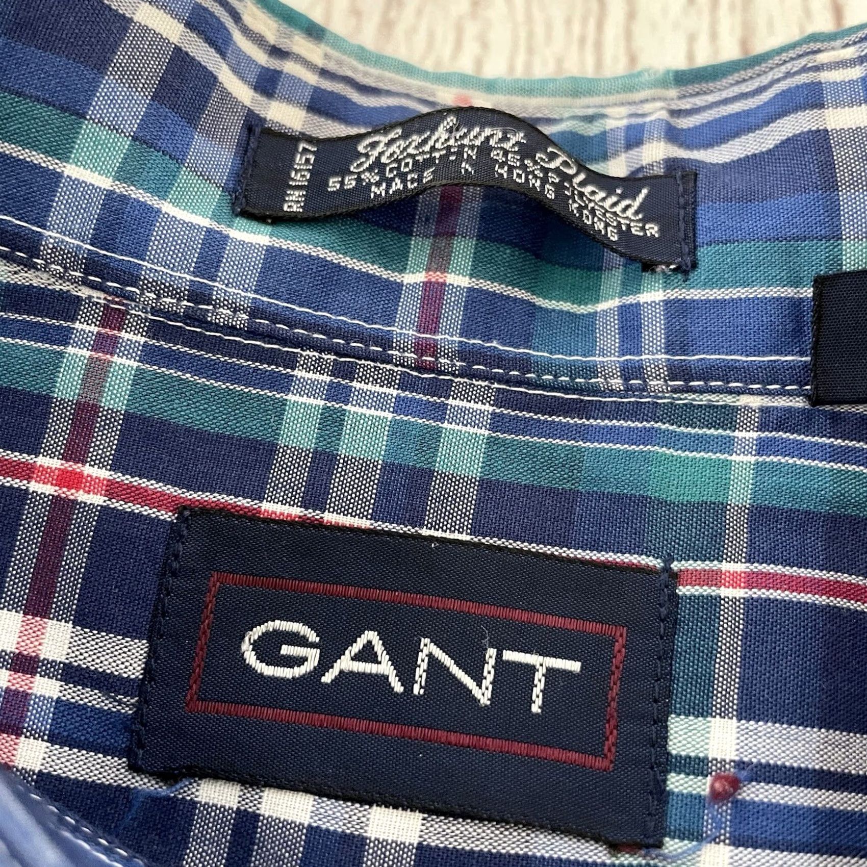 Gant GANT Foxhunt Plaid Shirt Mens Large Blue Short Sleeve Button-Up Size US L / EU 52-54 / 3 - 2 Thumbnail
