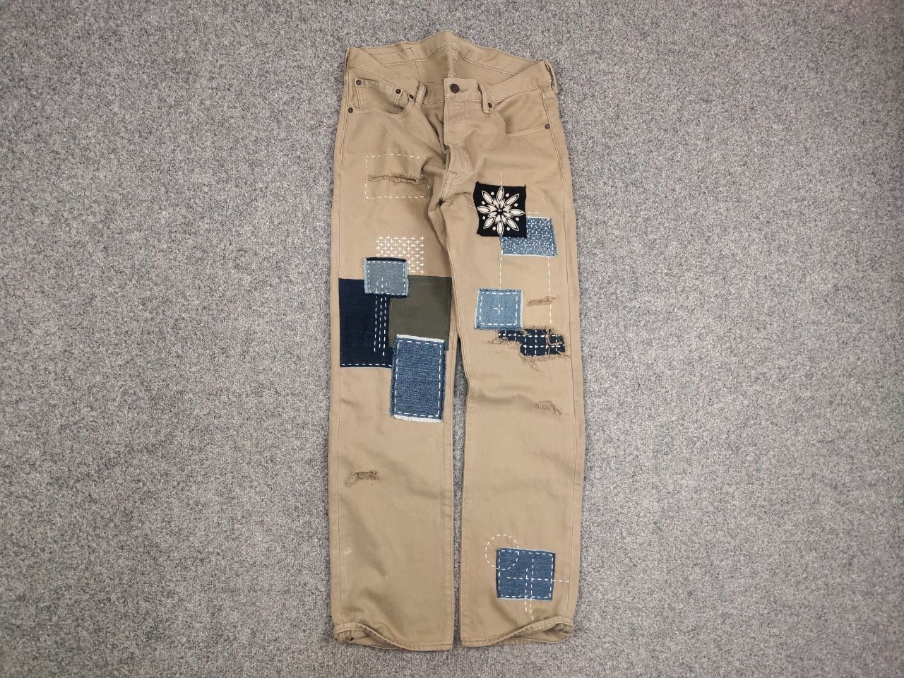 Levi's Vintage Levis 501 sashiko patchworks Jeans Kapital Style Size US 33 - 6 Thumbnail