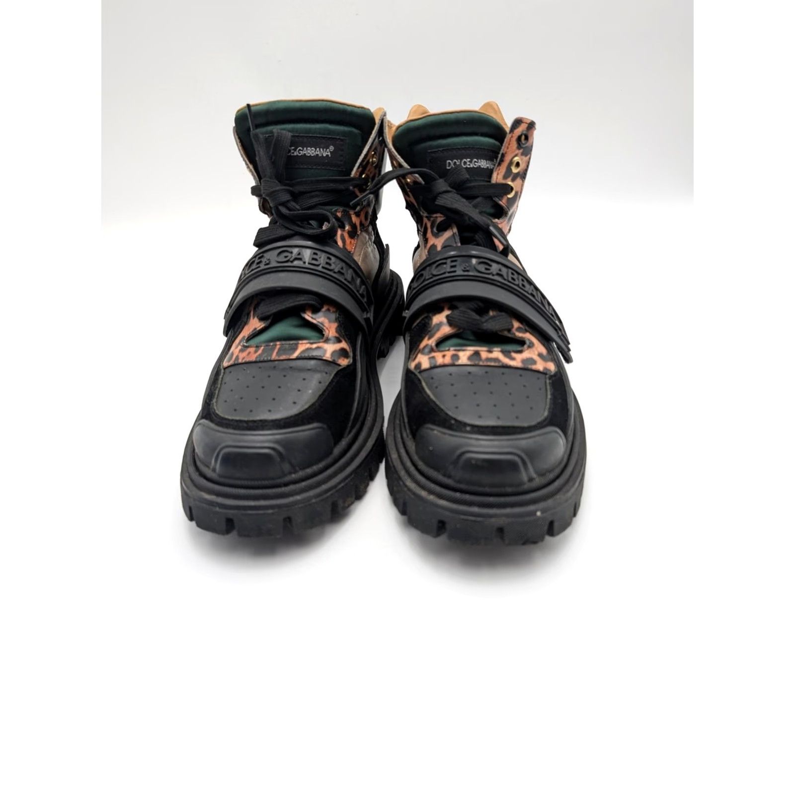 Dolce & Gabbana Dolce & Gabbana Boots Mens Size 11 Multi Leather Leopard Combat Chunky CS1699 Size US 11 / EU 44 - 3 Thumbnail