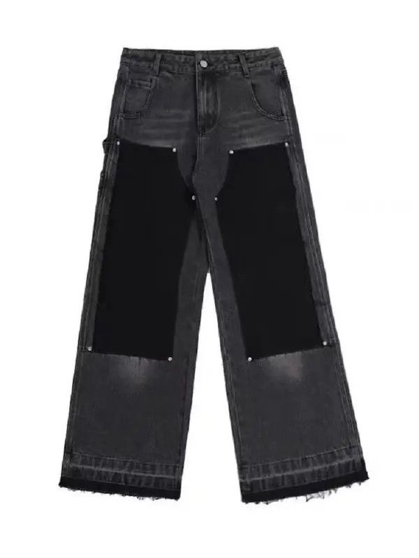 VIBE Vintage style washed irregular patchwork micro flare jeans Size US 34 / EU 50 - 5 Thumbnail