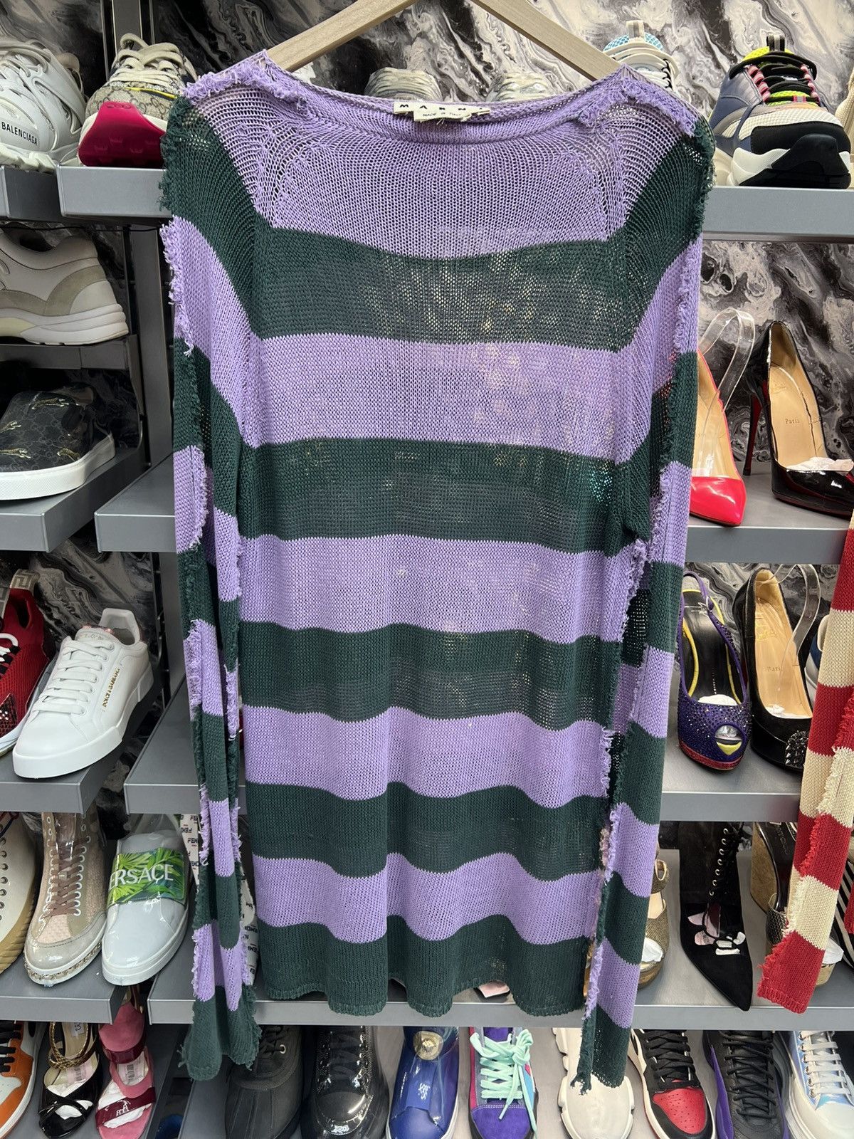 Marni Marni Distressed striped Knit Dress Size XL / US 12-14 / IT 48-50 - 1 Thumbnail
