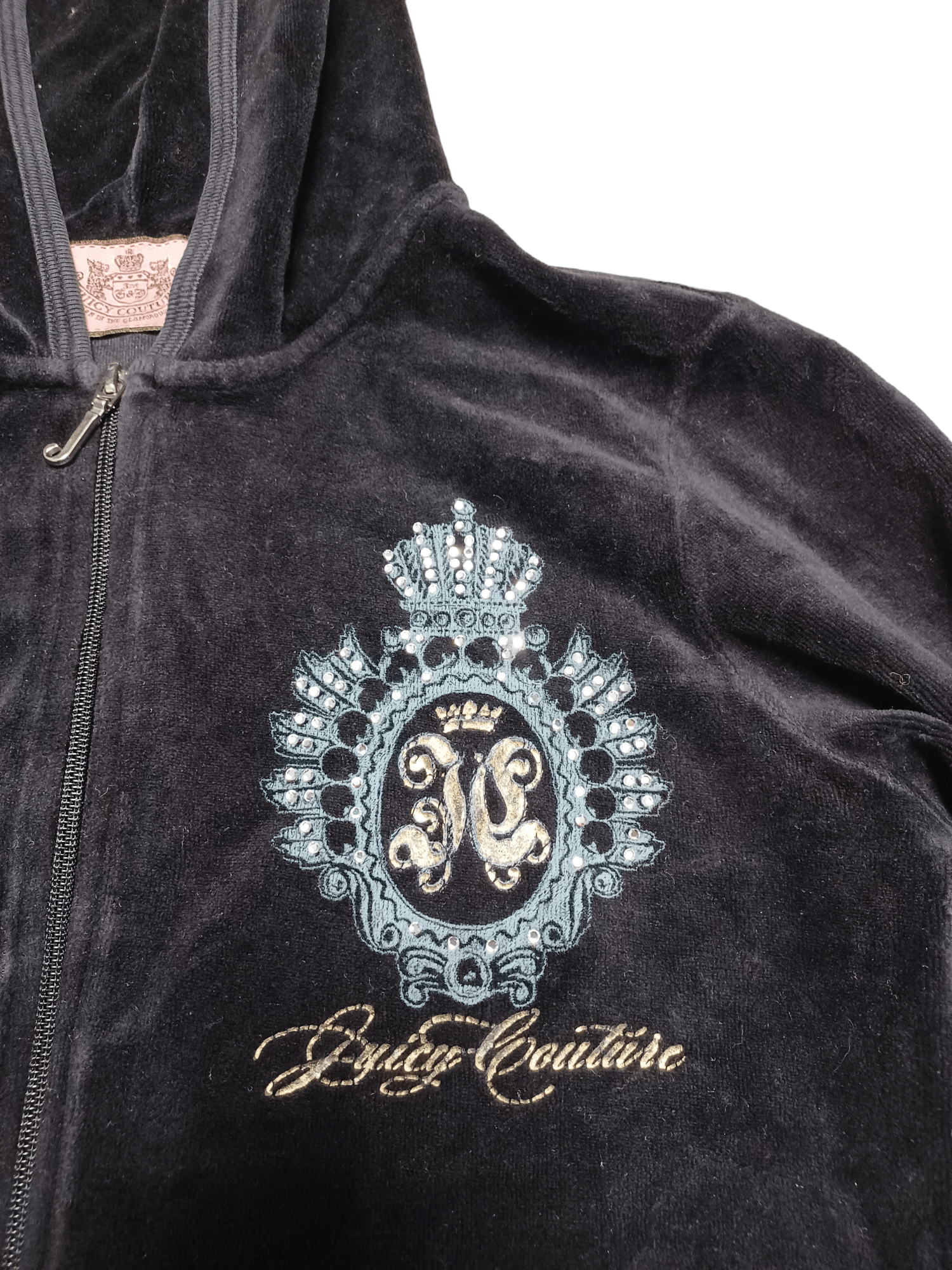 Juicy Couture JUICY COUTURE BIGLOGO VELOUR DESIGNER ZIP JACKET HOODIE Size M / US 6-8 / IT 42-44 - 3 Thumbnail