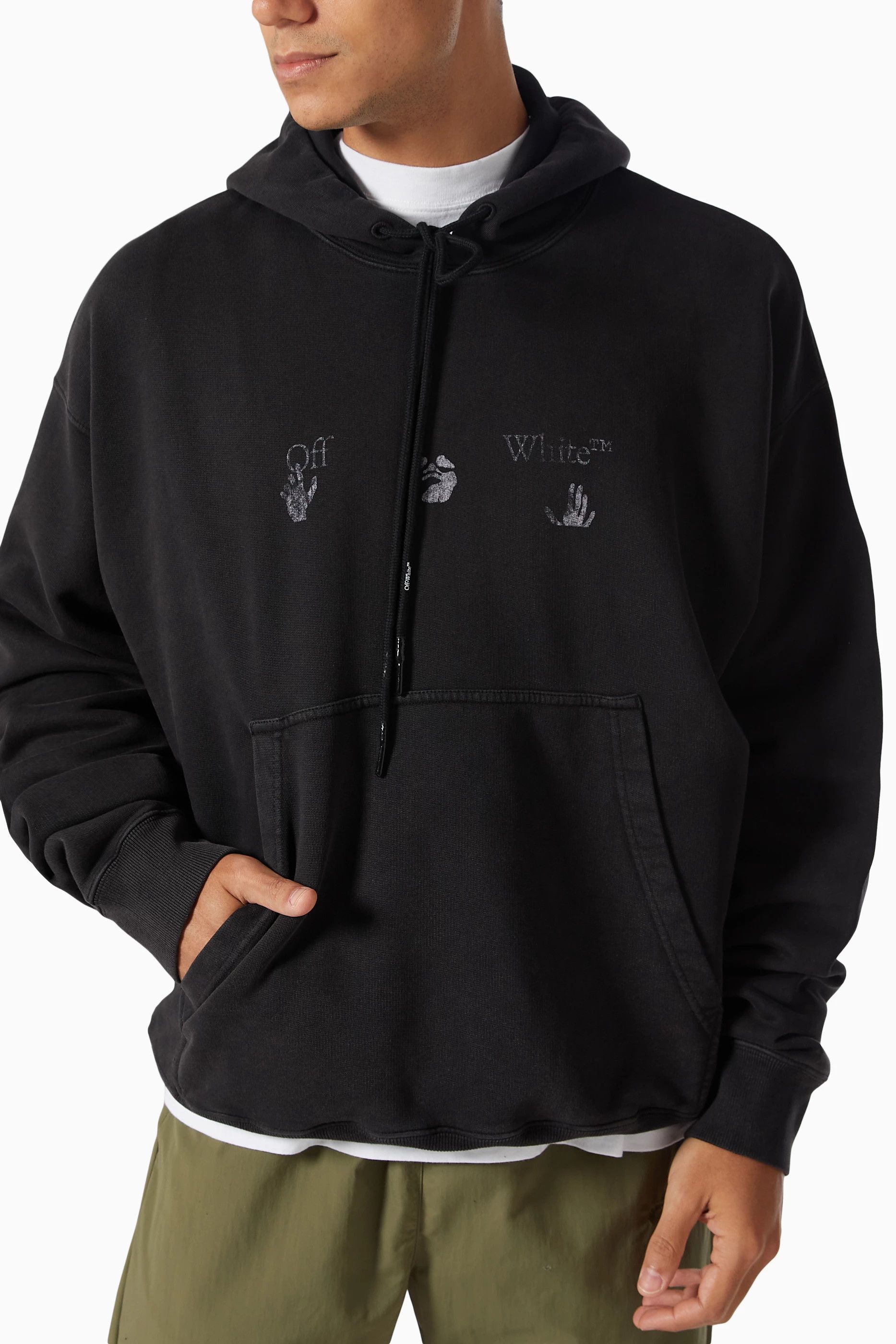 Off-White Vintage Black Big Logo Oversized Skate Hoodie Size US L / EU 52-54 / 3 - 3 Thumbnail