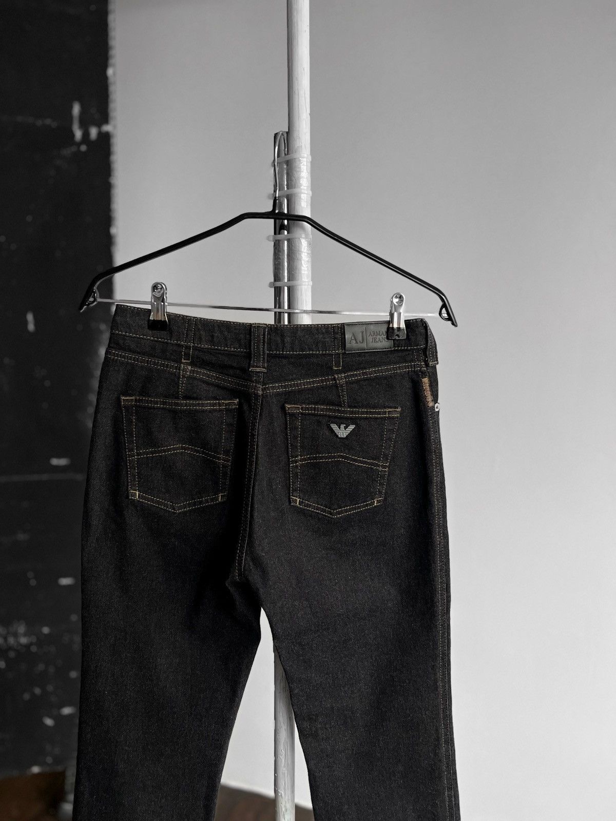 Armani × Emporio Armani Armani Jeans Womens Dark Gray Denim Straight Jeans Zipper Size 28" / US 6 / IT 42 - 2 Thumbnail