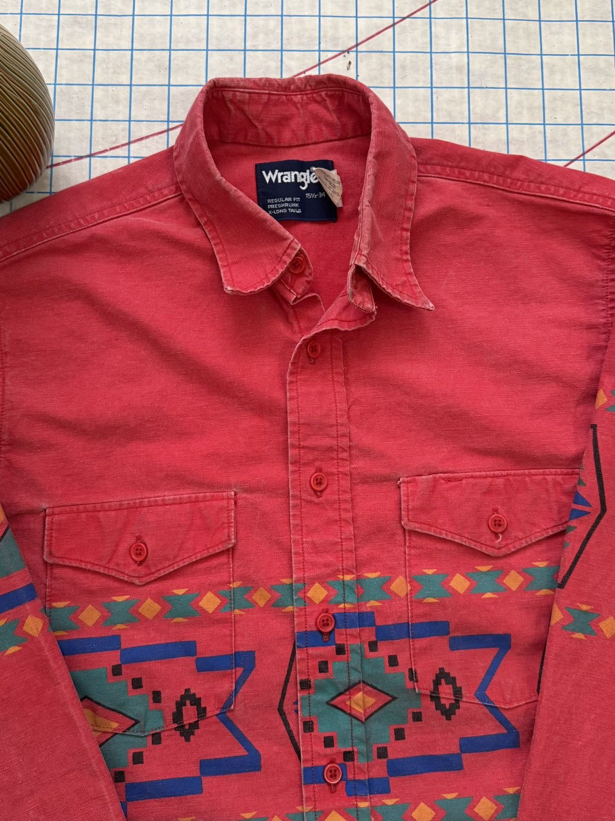 Wrangler Vintage Wrangler Brushpopper Navajo Pattern Button Up Shirt Size US L / EU 52-54 / 3 - 7 Thumbnail
