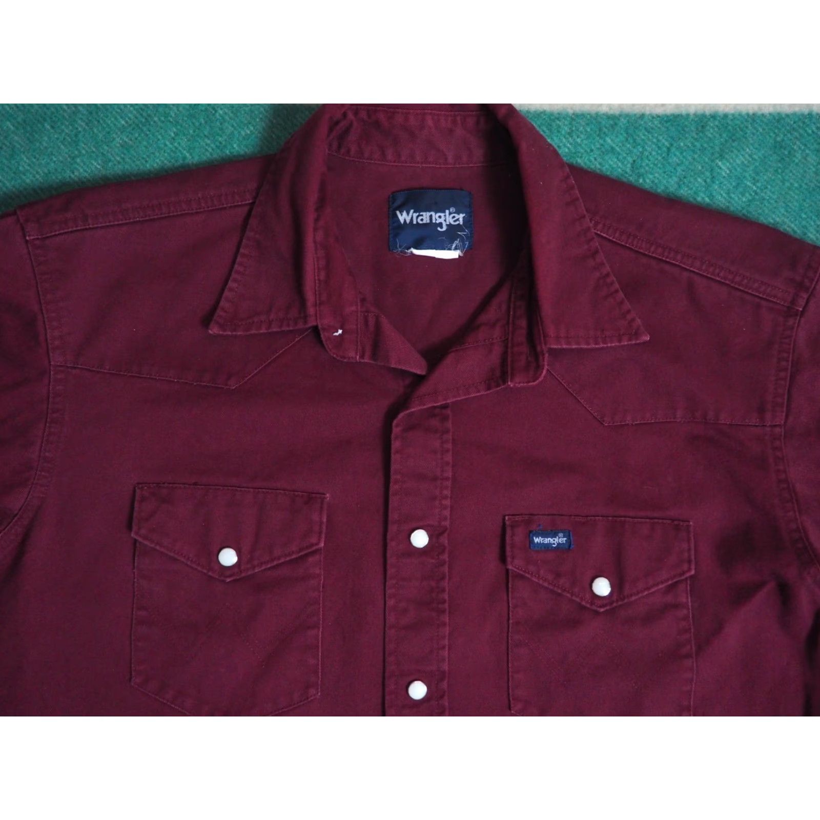 Wrangler VINTAGE Wrangler Western Shirt Mens L Red 1990s Cotton Pearl Snap Heavyweight Rockabilly Cowboy Size US L / EU 52-54 / 3 - 2 Thumbnail