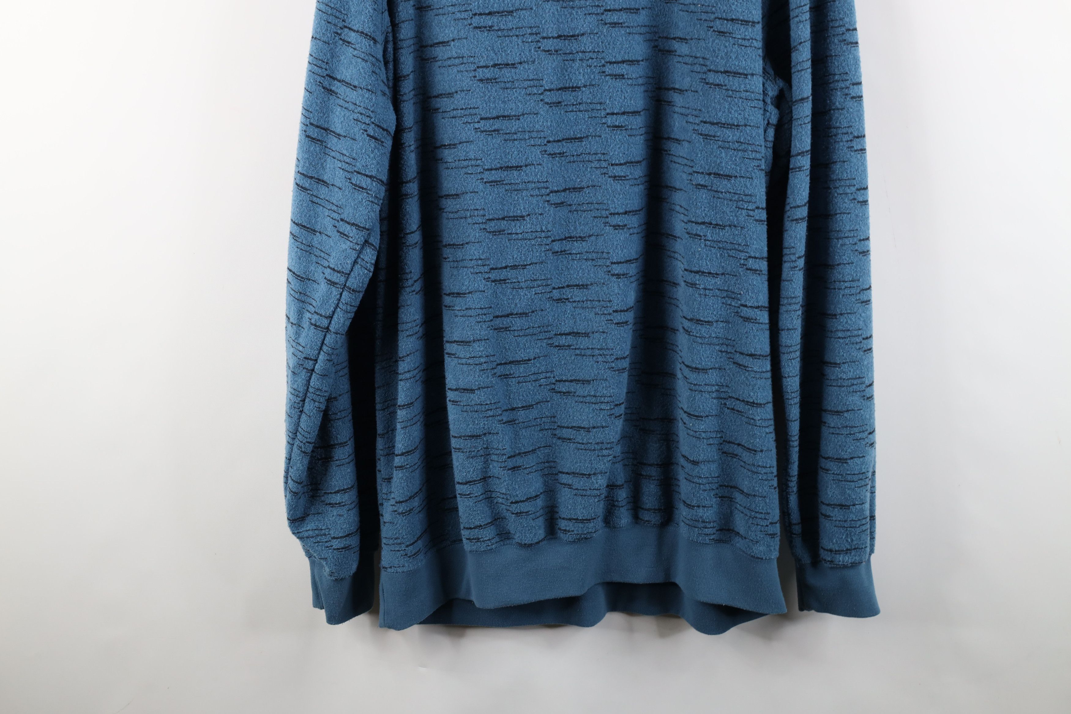 Vintage Vintage 90s Streetwear Fleck Fleece Collared Sweatshirt Blue Size US XXL / EU 58 / 5 - 13 Thumbnail