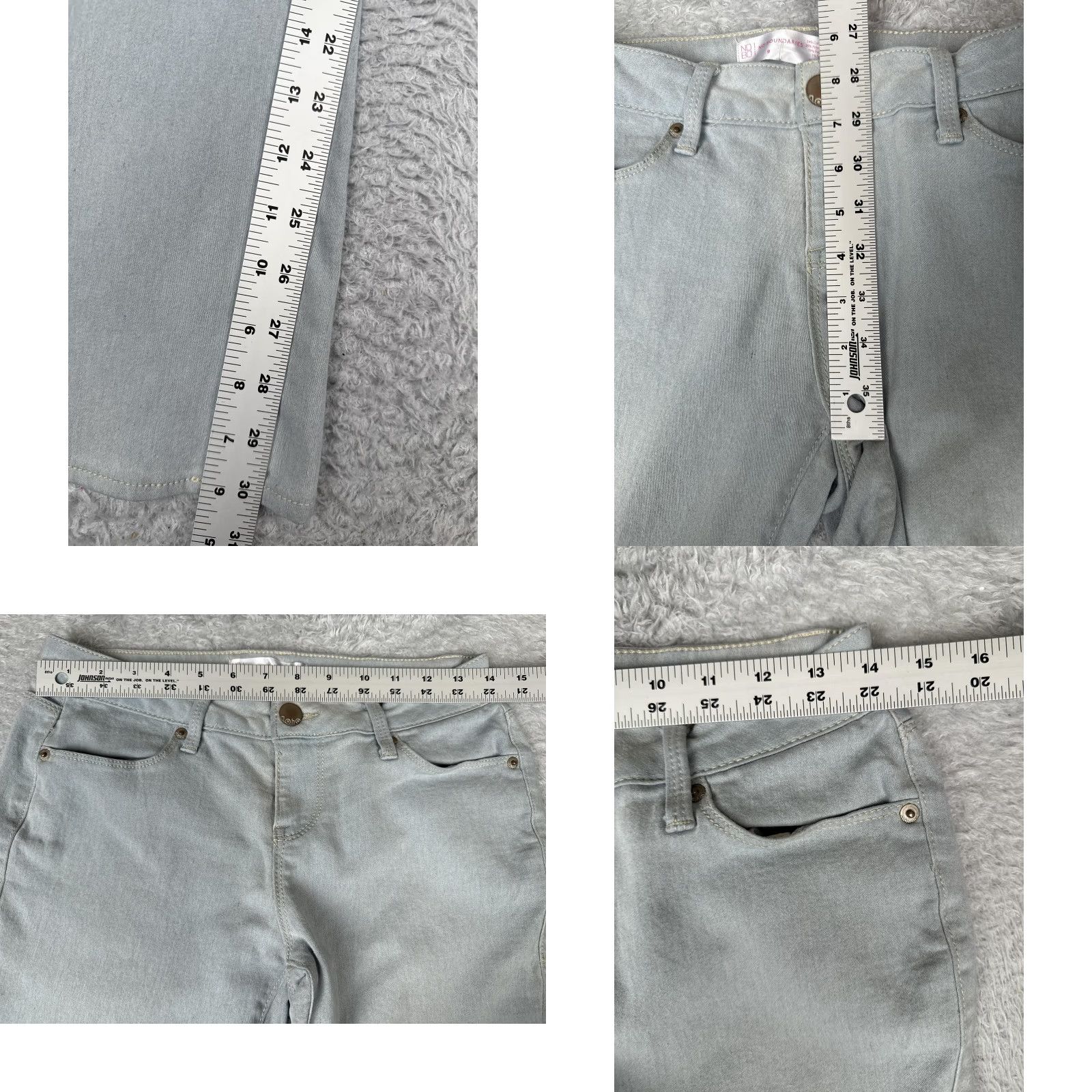 Vintage No Boundaries Jeans Womens Juniors 9 Blue Light Wash Bootcut Stretch Denim Pants Size 30" / US 8 / IT 44 - 8 Thumbnail