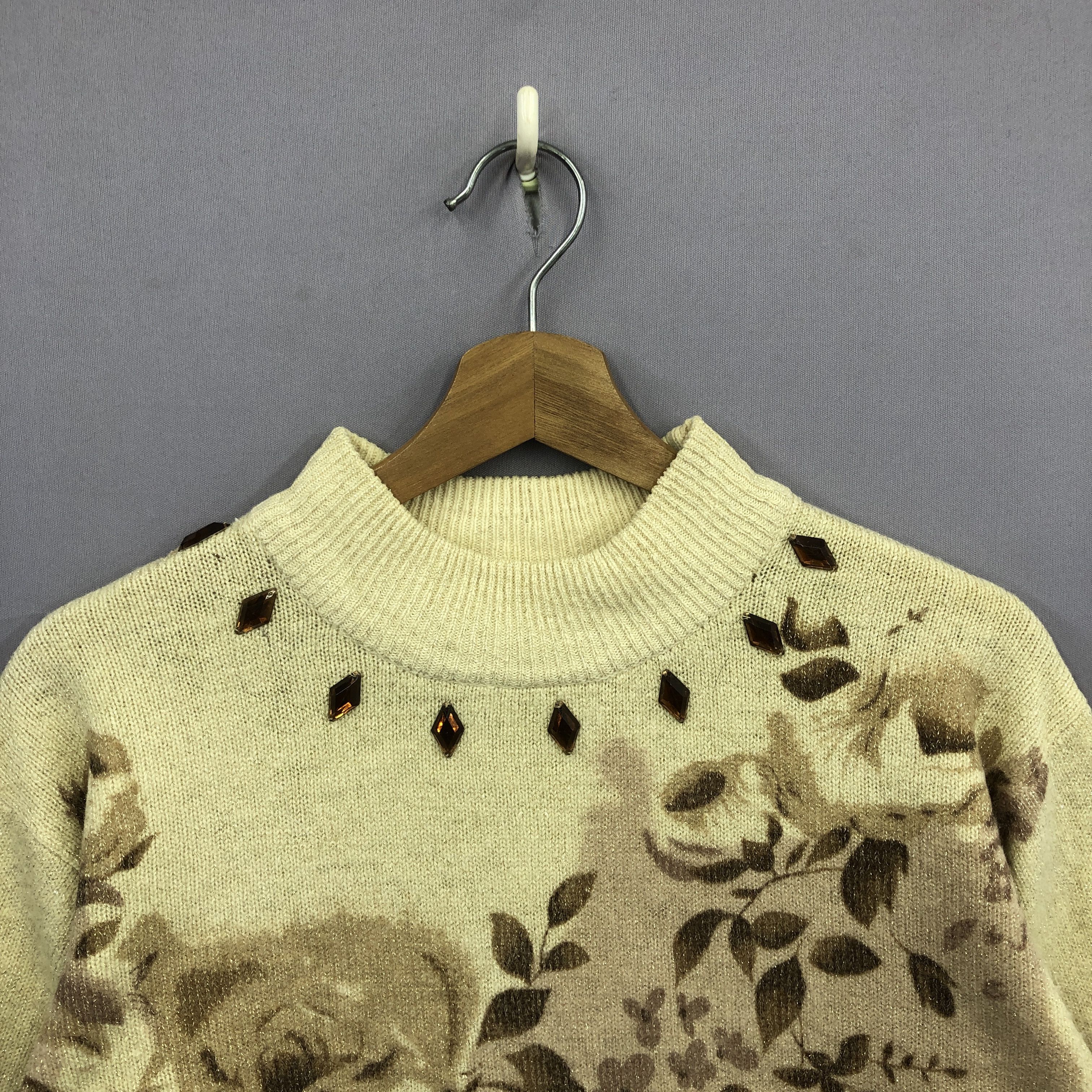 Vintage Vintage 90s Floral Pattern Knit Sweater Sweatshirt Jumper Size US L / EU 52-54 / 3 - 2 Thumbnail