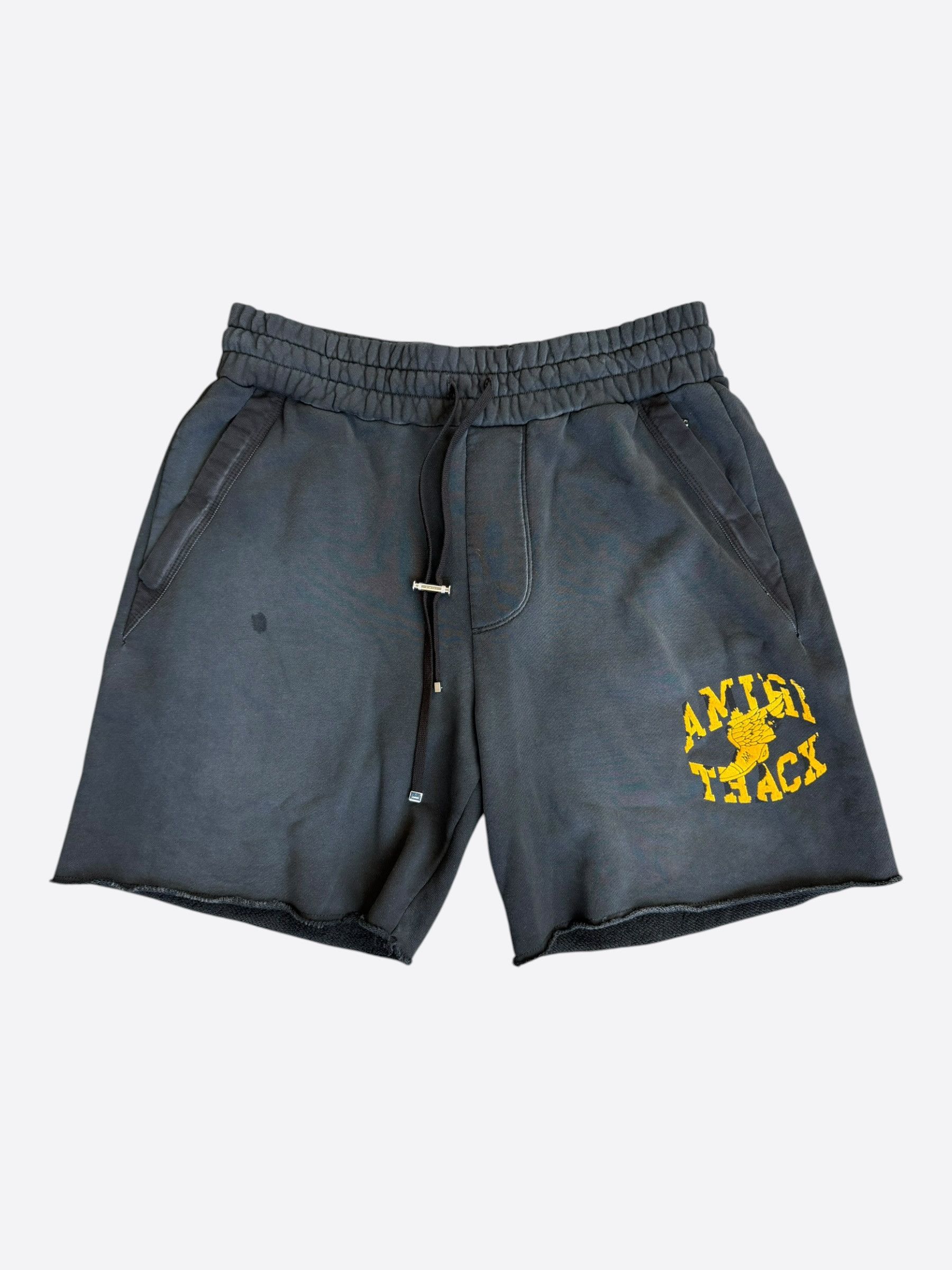Amiri Amiri Black & Yellow Track Logo Shorts Size US 40 / EU 56 - 1 Thumbnail
