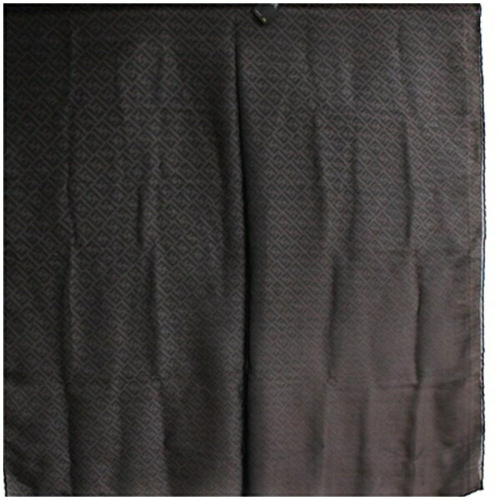 Fendi Fendi Silk Scarf Muffler, Zucca Pattern, Black x Brown, FENDI, Women's Size ONE SIZE - 1 Thumbnail
