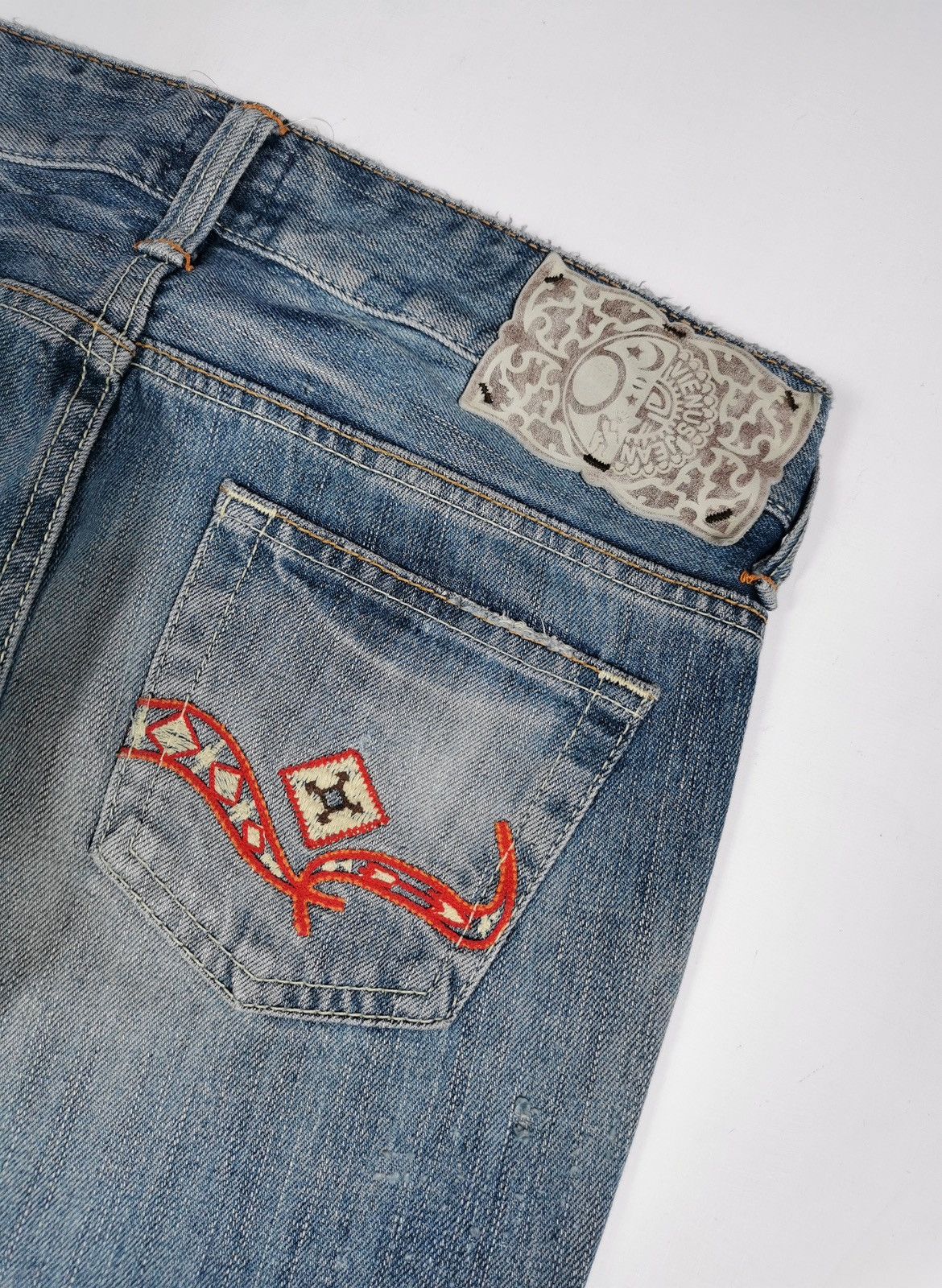 Edwin Flare Bootcut Edwin Something Vienus Distressed Jeans Size 30" / US 8 / IT 44 - 7 Thumbnail