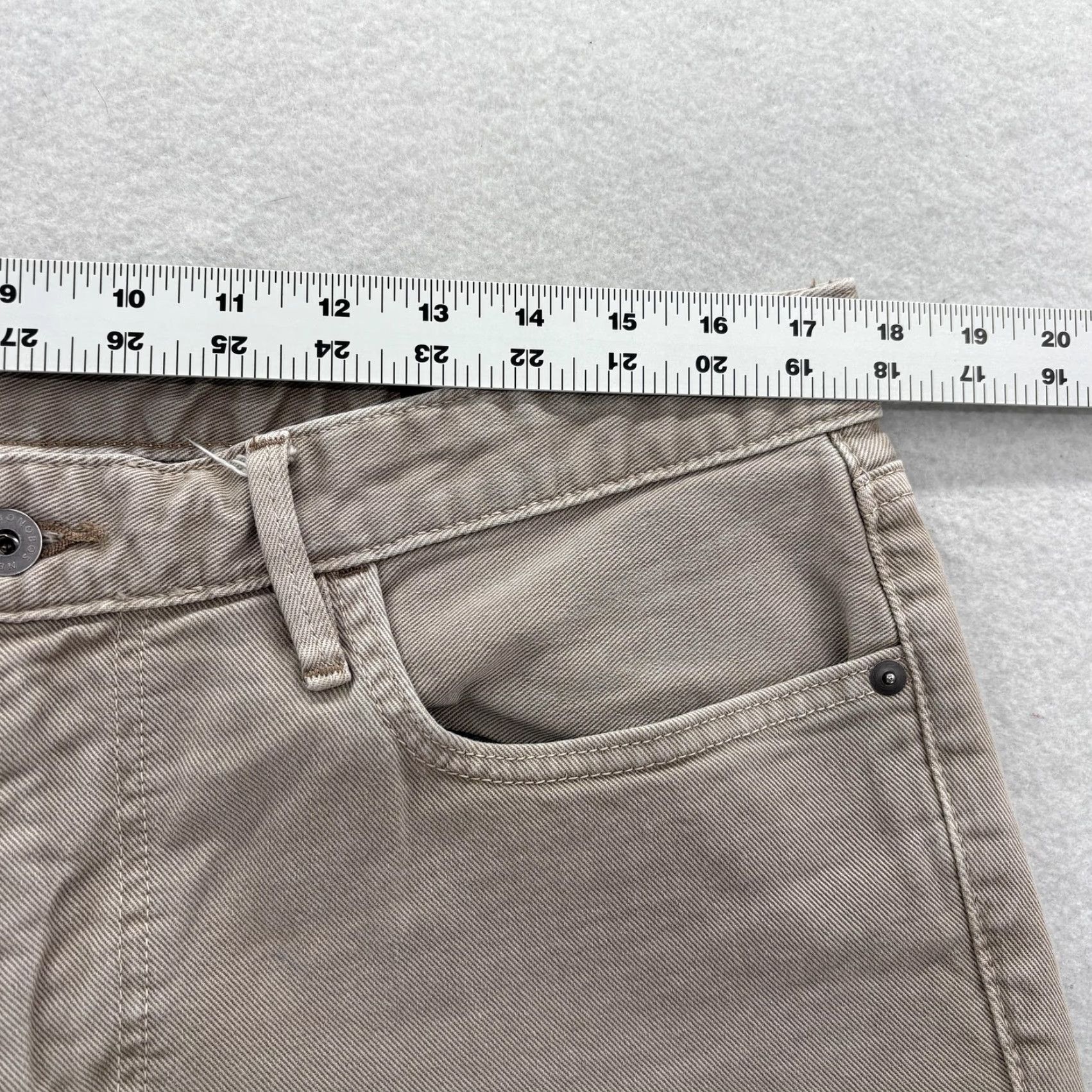 Bonobos Bonobos Jeans Mens Beige Light Wash Slim Tapered 5-Pocket Denim 35x34 Stretch Cotton Spandex Size US 35 - 7 Thumbnail