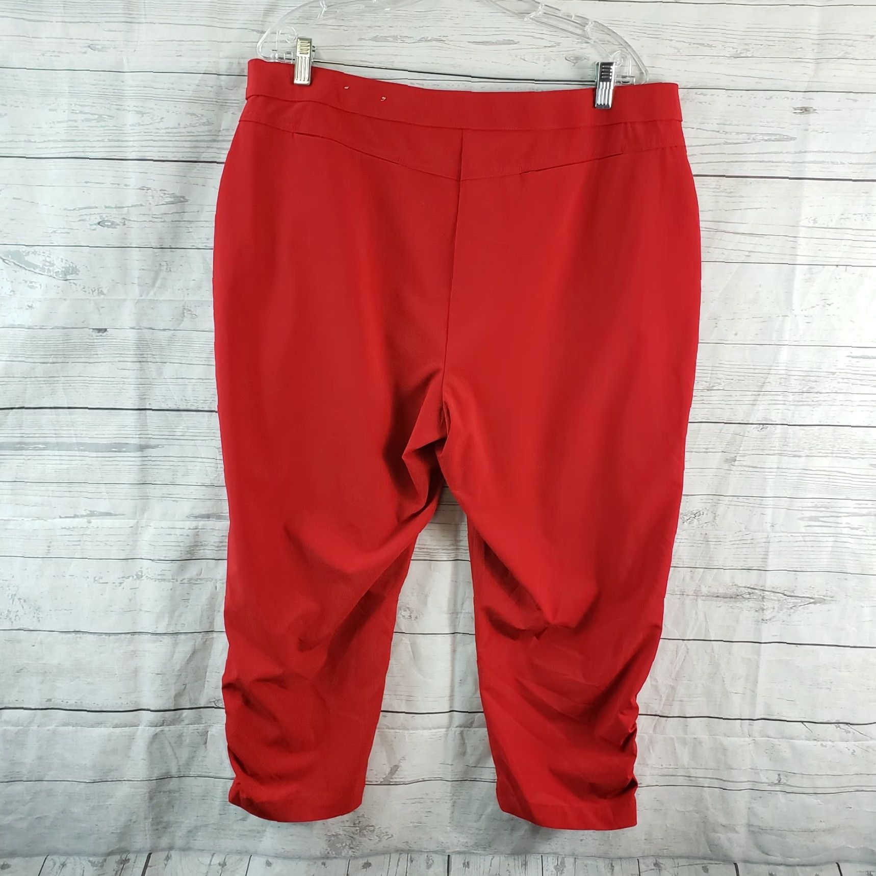 Vintage Chico's Zenergy Womens Cropped Pants Sz 16P Red Zip Pockets High Rise Ladies Shoes? Size 38" / US 16 / IT 52 - 3 Thumbnail