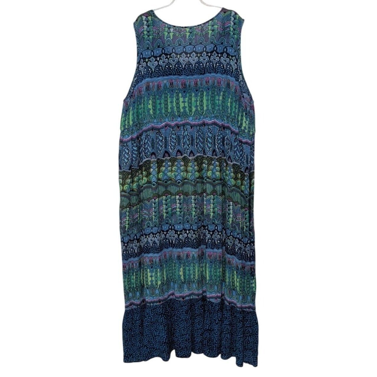 Designer Bila Boho Maxi Dress Womens Size XXL Blue Geometric Crochet Size XXL / US 16-18 / IT 52-54 - 8 Thumbnail