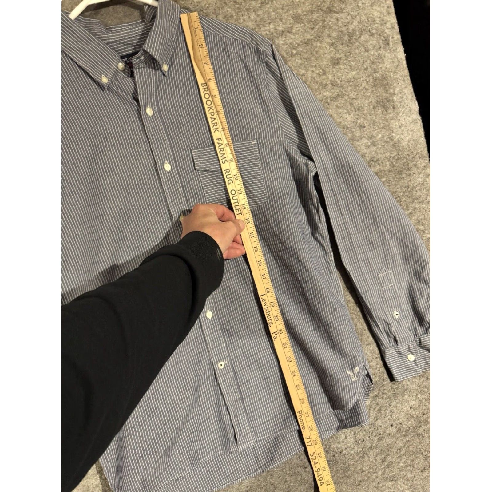 American Eagle Outfitters VINTAGE American Eagle Outfitters Button-Down Shirt Men Medium Pinstripe 100% Cotton Gray Casual Workwear 2010s Mens Size US M / EU 48-50 / 2 - 3 Thumbnail