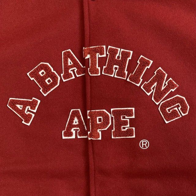 Bape BAPE Giant Head Leather Sleeve Varsity Jacket a bathing ape Size US XL / EU 56 / 4 - 4 Thumbnail