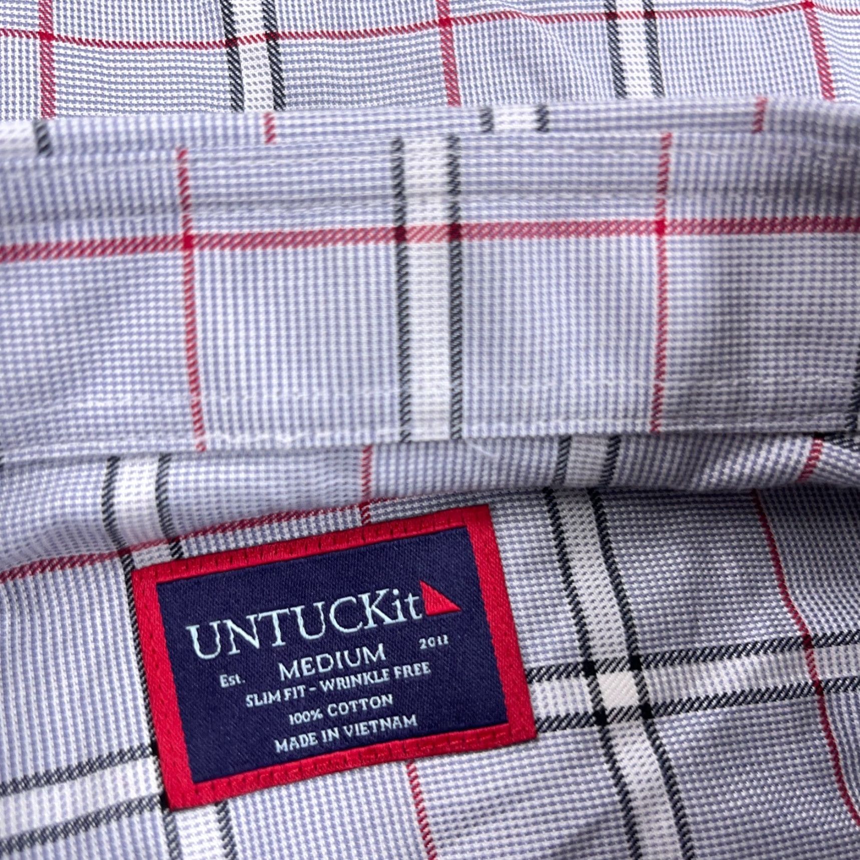 UNTUCKit UNTUCKit Shirt Men Medium Slim Fit Gray Plaid Button Up Dress Casual Pocket Size US M / EU 48-50 / 2 - 3 Thumbnail