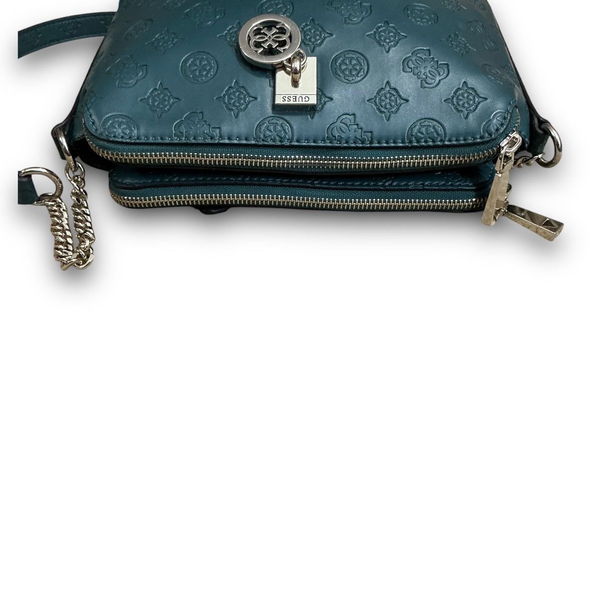 Guess Y2K Vintage Guess Teal Double Zip Crossbody Bag Size ONE SIZE - 7 Thumbnail
