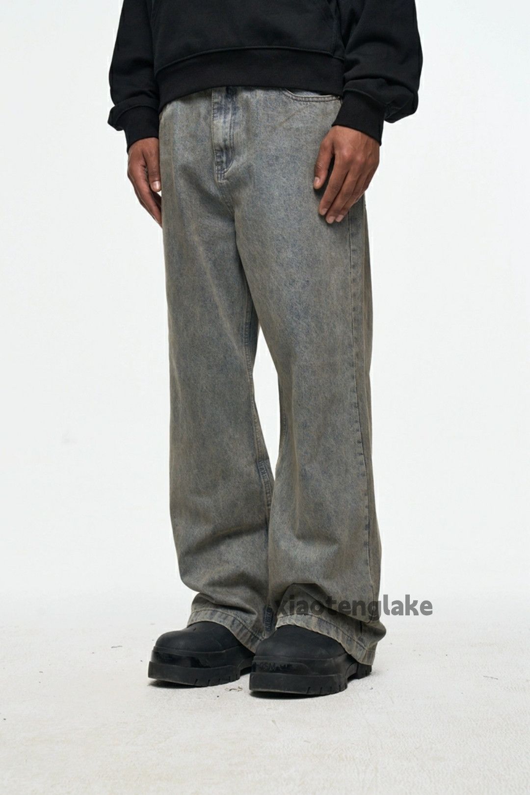 Jean × Vintage dirty washed faded skate hiphop loose baggy jeans Size US 34 / EU 50 - 2 Thumbnail