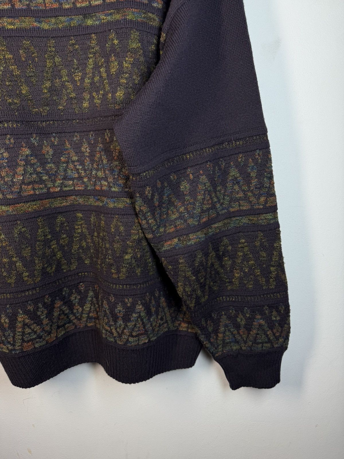 Yves Saint Laurent 90’s YSL Sweater Wool Burgundy/Green Size US L / EU 52-54 / 3 - 9 Thumbnail