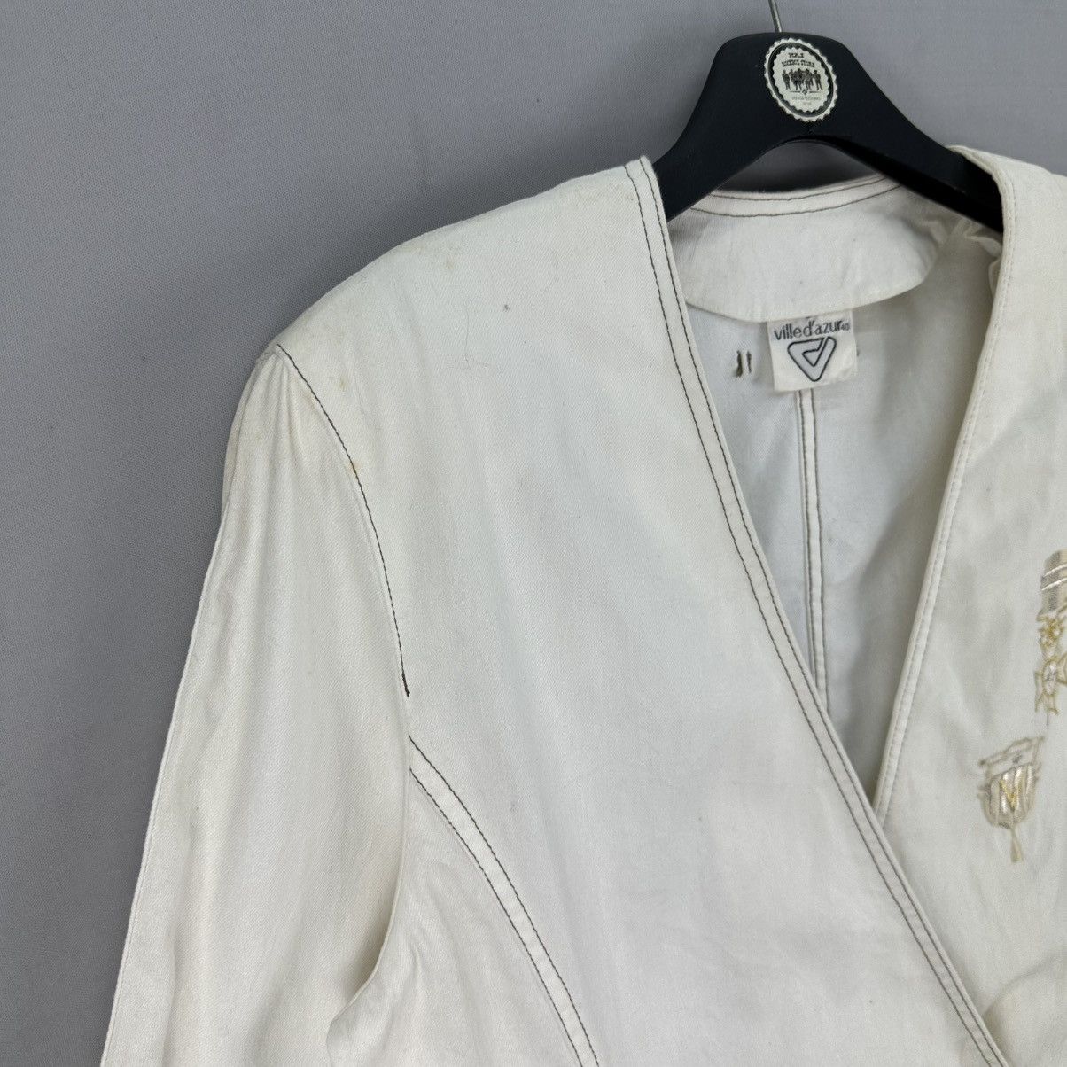 Japanese Brand Vintage 90's Cardigan Embroidered Logo by Ville d'azur40 Size S / US 4 / IT 40 - 2 Thumbnail