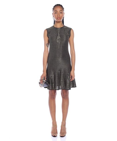 Alexander McQueen o1srvl11e0326 Armour Stitch Mini Dress in Multicolor Size M / US 6-8 / IT 42-44 - 1 Thumbnail