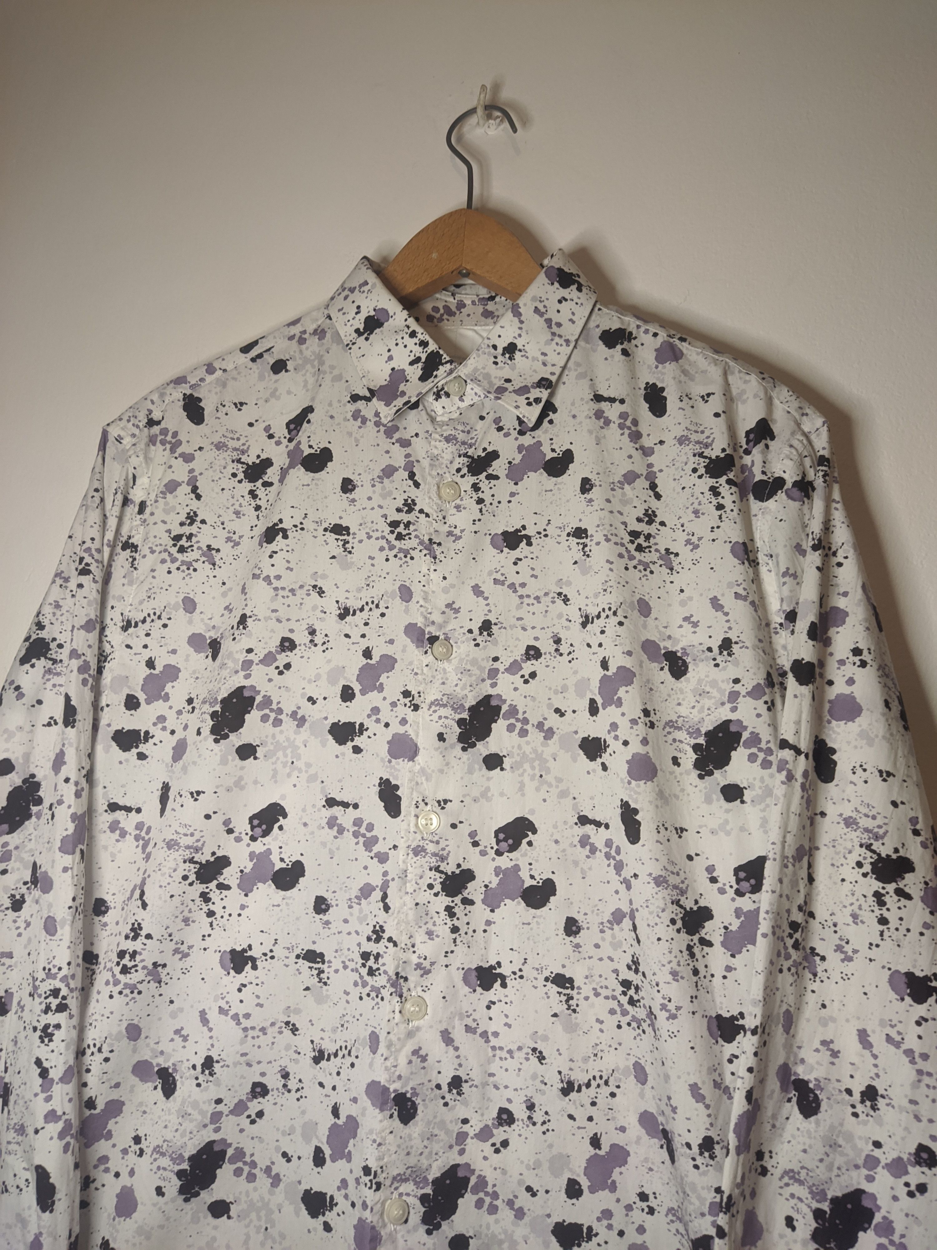 Tiger of Sweden Tiger of Sweden Farrell 4 Slim Fit Printed Shirt White Size US M / EU 48-50 / 2 - 3 Thumbnail