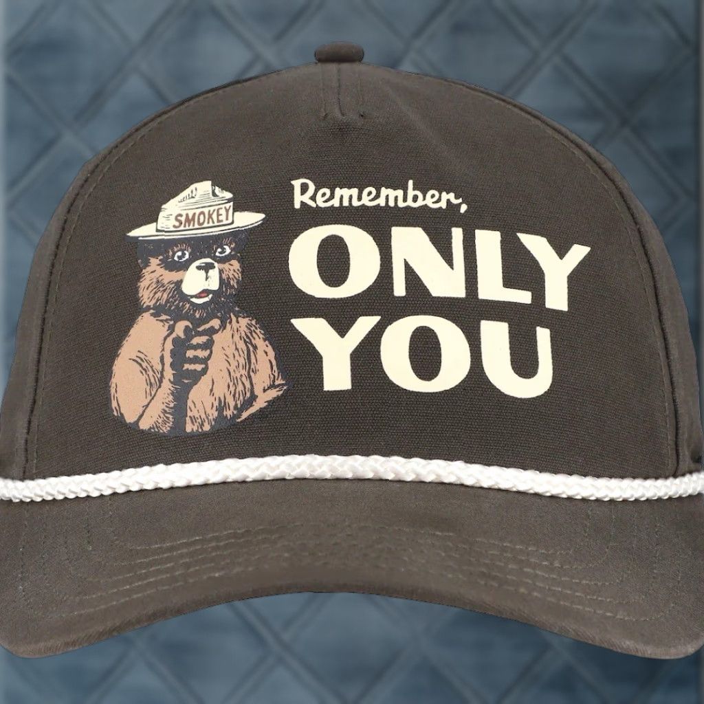 American Needle Smokey The Bear Hat Cap Snap Back Rope Only You Can Prevent Forest Fires Brown Size ONE SIZE - 1 Thumbnail