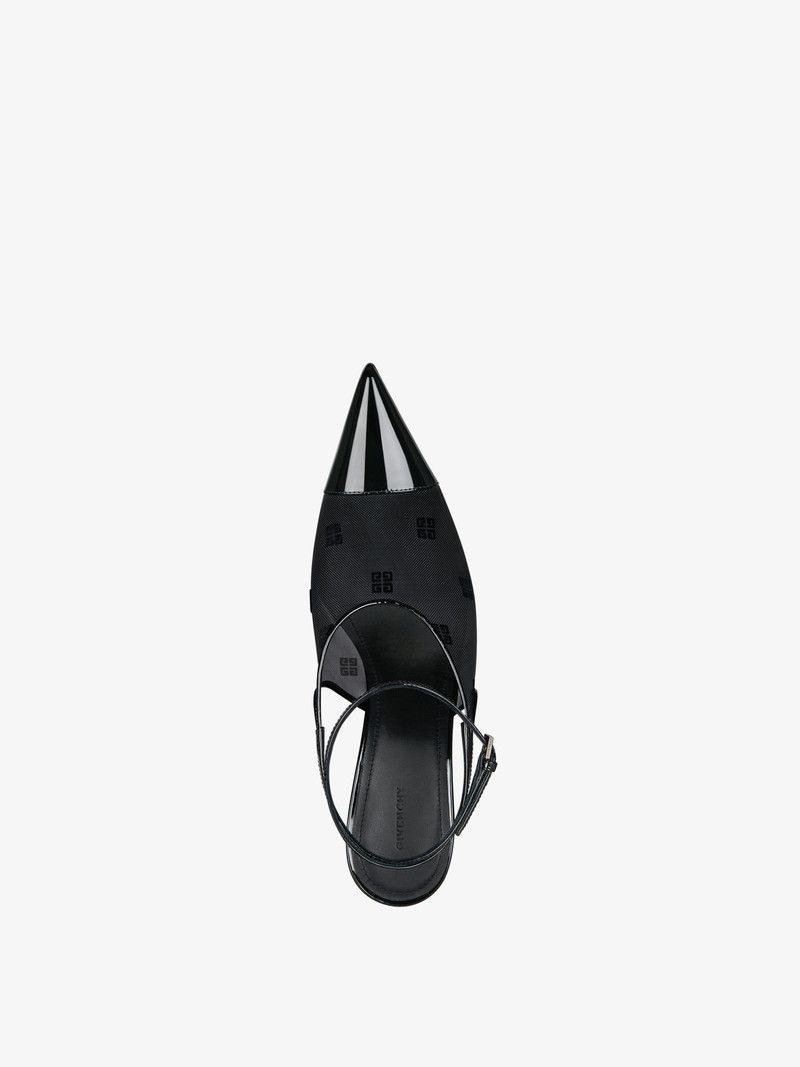 Givenchy o1srvl11e1225 Show Slingback Sandals in Black Size US 10.5 / IT 40.5 - 4 Thumbnail