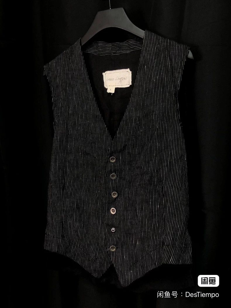 Greg Lauren greg lauren size 1Striped antique linen vest 2505-Nextarrow Size US S / EU 44-46 / 1 - 3 Thumbnail