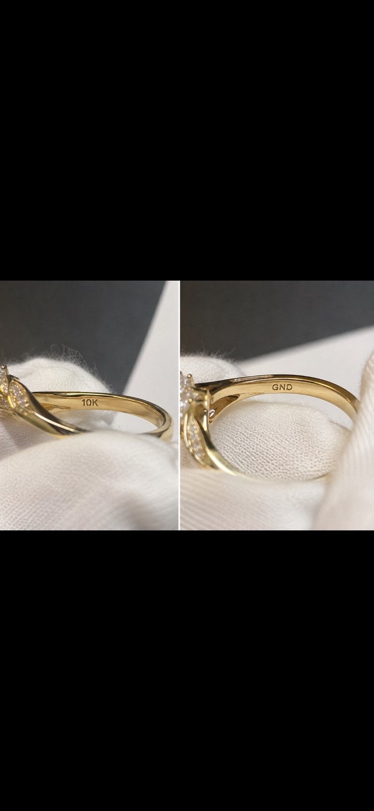 Other 10k gold GND cluster engagement ring Size ONE SIZE - 2 Thumbnail