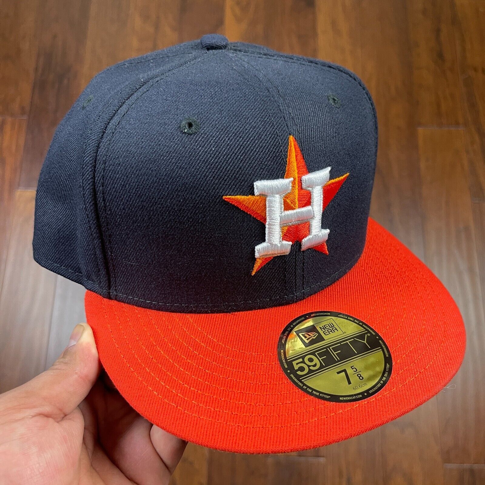 New Era Houston Astros New Era Fitted Hat Baseball Cap size 7 5/8 Size ONE SIZE - 1 Thumbnail