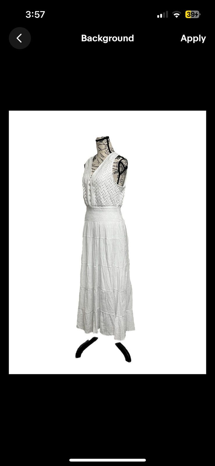 Vintage J. Gee White Boho Crinkle Gauze Eyelet Beach Maxi Dress L Size L / US 10 / IT 46 - 2 Thumbnail