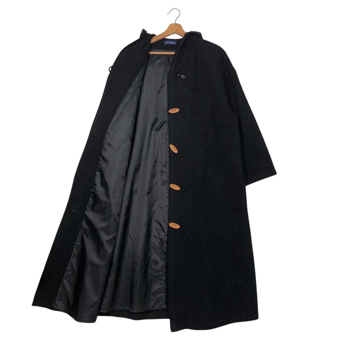 Issey Miyake 📌Rich Black Vintage Long Jacket K&M Collection Avant Garde Size US M / EU 48-50 / 2 - 14 Thumbnail