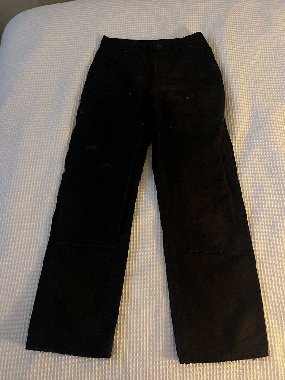 Carhartt Vintage black distressed carhartt double knee pants Size US 32 / EU 48 - 1 Thumbnail